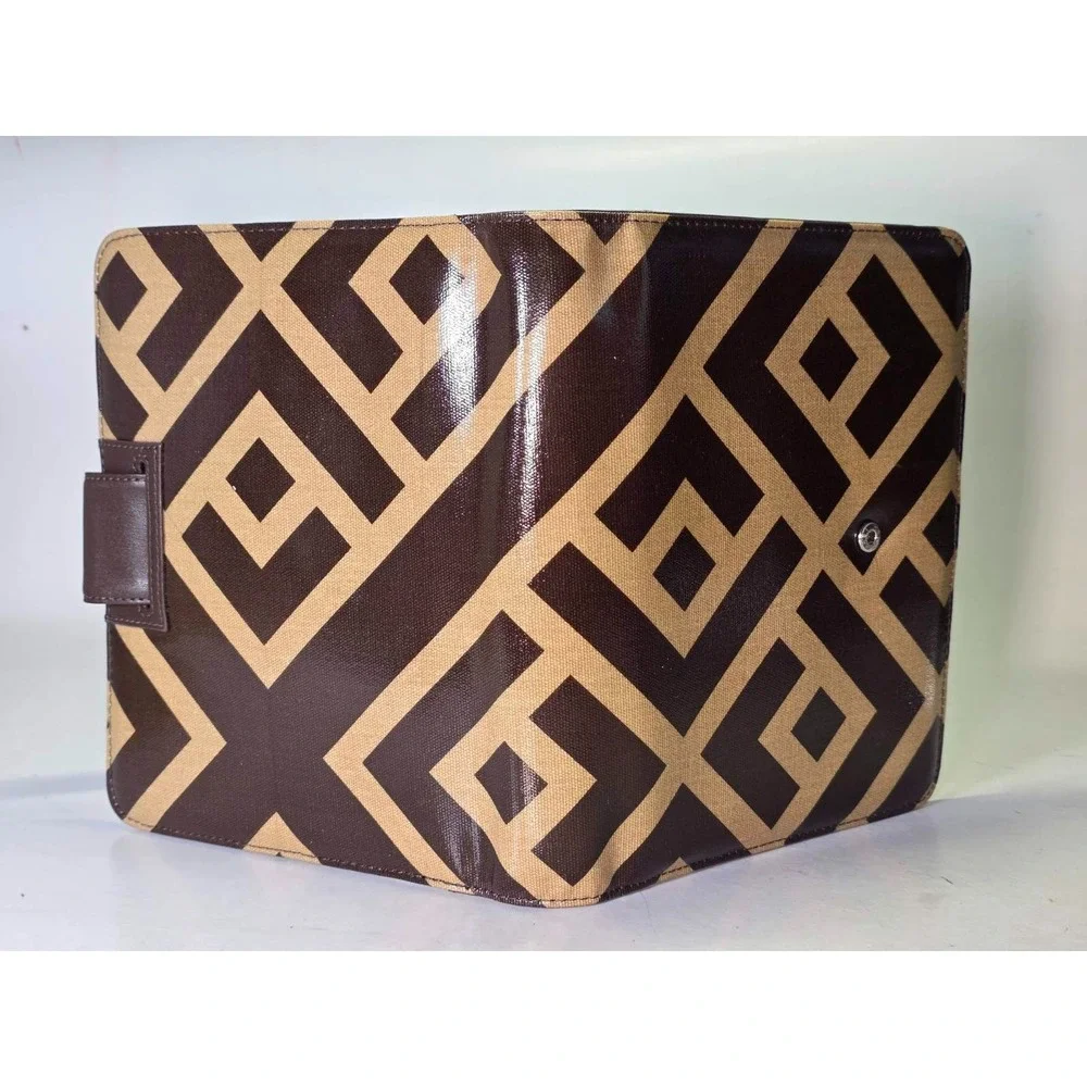 Franklin Covey Planner Organizer 7‎ Rings Binder Brown Tan Yellow Geometric Rare